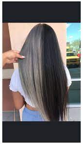 Hair Hair Dye Ideas For Black Hair Mexican Hairdyeideasforblackhairmexican In 2021 Dyed Hair Split Dyed Hair Half Colored Hair