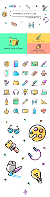 freebie colored line icons svg png codrops line icon art icon icon design