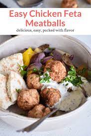 Chicken Feta Meatballs Slender Kitchen Recipe Feta Healthy Recipes Recipes