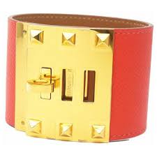 Hermes Hermes Kelly Dog Extreme Veau Epson Womens Bracelet Rouge Casaque Ref 268471 Joli Closet
