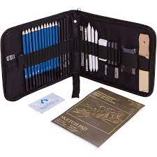 33 Piece Professional Art Kit Drawing And Sketch Kit With Pencils Erasers Kit Bag And Free Sketchpad Art Su Artists For Kids Art Supplies Drawing Art Kit