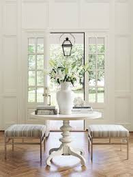 Latigo Center Table Finish White Sands In 2020 Foyer Table Decor Round Foyer Table Entry Table Decor