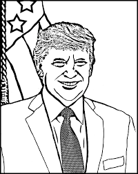 Donald trump coloring pages 36. Donald Trump Coloring Page Purple Kitty