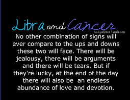 Cancers want to take care of everyone. Love Match Libra Man Cancer Woman