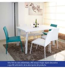 Juego comedor combo mesa 120 x 70 con 4 sillas caño cuotas. En Casa 4 Sillas Blancas Piel Sintetica Juego De Comedor Moderno Mesa Blanca Muebles Juegos De Muebles
