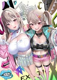 alcoholrang, jackal (nikke), viper (nikke), goddess of victory: nikke,  commentary, english commentary, highres, 2girls, asymmetrical hair,  asymmetrical legwear, black choker, blue jacket, blush, breasts, choker,  cleavage, cleavage cutout, clothing 