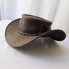 Australian Hat Leather Jacaru Brand Size Xxl Crocodile Dundee Australian Hat Leather Cowboy Hats