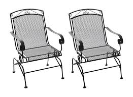 Metal benches chairs and table sets for the garden, patio, and throughout the home. Backyard Creations Wrought Iron Black Spring Dining Patio Chair Set 2 Pack At Menards