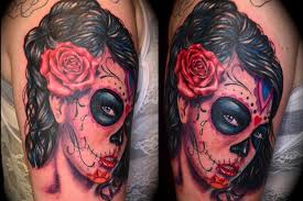 This inspiration stems from the celebration of the mexican goddess. Day Of The Dead Woman Color Portrait By Ryan El Dugi Lewis Tattoonow