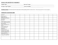 Sample Chart Review Forms 6 Best Images Of Chart Audit