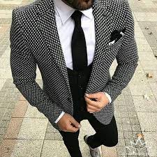 Black And White Suit Mens 2018 Brand Style Suits Men Black White Floral Pattern Men Suit Slim Fit Groom Tuxedo 3 Piece Custom Prom Bla Suit Fashion Mens Fashion Edgy Mens Fashion Casual