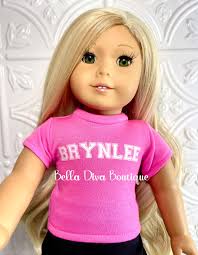Personalized 18" Doll T-shirt: Custom Design Tee, Velcro Closure