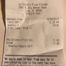Our licensed, experienced massage therapists and estheticians are waiting to serve you in our luxurious spa. California Pizza Kitchen Picture Of California Pizza Kitchen Troy Tripadvisor