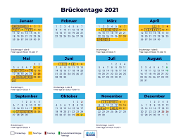 Übersicht über die 13 gesetzlichen feiertage und festtage für das kalenderjahr 2021 in. Bruckentage 2021 So Holt Ihr Die Meisten Urlaubstage Raus