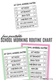 Free Printable School Morning Visual Routine Chart For Kids