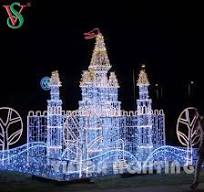 Christmas 3D LED Castle Motif Lighting Outdoor Landscape ...