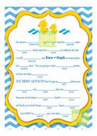 Rubber Duckies Baby Shower Personalized Mad Lib Rubber Ducky Etsy Rubber Ducky Baby Shower Baby Shower Duck Ducky Baby Shower