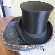 Antique French Silk Top Hat Mechanical Hat In Box From Paris France Collapsible Cylinder Hat Or Opera Hat French Antiques French Silk Top Hat