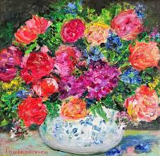 Choose your favorite white flower paintings from 52,772 available designs. Colorful Floral Bouquet On Black Background Small Oil Painting 8x8in 20x20cm Oil Painting By Katia Ricci Artfinder