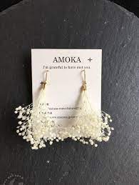 かすみ草の ドライフラワーピアス イヤリング ウェディング フラワー 結婚式 ホワイト ゆらゆら揺れる ブーケピアス ゆらゆら揺れる ウェディング イヤリング 結婚式 アクセサリー フラワージュエリー