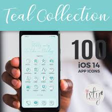 Teal Ios14 App Icons Iphone Icon Homescreen Icons Etsy App Covers Iphone Apps Cover App