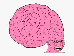 His brain is a small bump or his head has a big pit or is completely missing. Pink Big Brain Wojak Hd Png Download Transparent Png Image Pngitem