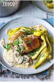 Crispy Chicken Chicken And Mushroom Recipes Tesco Real Food Recipe Braised Leeks Crispy Chicken Tesco Real Food