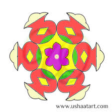 Pulli (dots) are arranged in a specific sequence. Set Of Kolams Pongal Kolangal Elluse