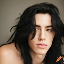 Cody Fern with long black hair