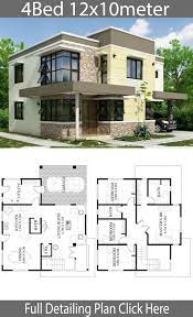 Maybe you would like to learn more about one of these? Home Design Plan 12x10m With 4 Bedrooms Home Design With Plansearch House Construction Plan Beautiful House Plans Architectural Design House Plans