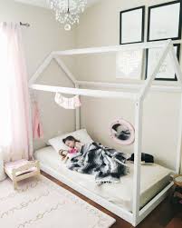 It's a streamlined design that saves as much room as possible. Diy House Frame Floor Bed Plan Oh Happy Play
