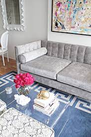 Choose from bright blue soft grey or push the boat with a sophisticated green orange or burgundy. 12 Gray Velvet Sofas For The Living Room You Ll Love