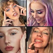 Amazon.com: RLMOON Face Gem Eye Body Jewels Crystal Self-Adhesive  Rhinestone Stickers for Makeup Face Hair Gems Stick
