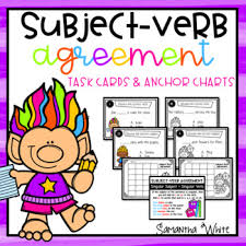 Subject Verb Agreement Task Cards Anchor Charts