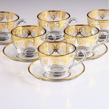 It was made by john & william ridgway, c. Large Gold Plated Coffee Mugs Tea Glasses For Six Person Fairturk Com