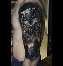 Realistic Bird Of Prey Tattoo Owl Forest Tattoo Realistic Owl Tattoo Forest Tattoos Owl Tattoo Sleeve