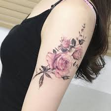Mandala tattoo with pink lotus flower. Light Pink Flower Tattoo On Woman Upper Arm Parryz Com