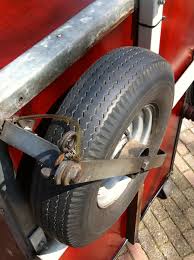 Close Up Of Spare Wheel Carrier Small Trailer Wheel Carrier Monster Trucks