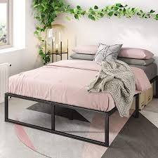 So, you want to know if you need a box spring. Amazon Com Zinus Lorelai 14 Inch Metal Platform Bed Frame Steel Slat Support No Box Spring Needed Underbed Storage Space Easy Assembly Full Furniture Decor