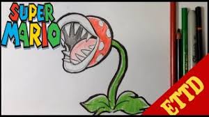 B as he draws a pirhanha plant from super mario bros. How To Draw A Piranha From Mario Bros Easy Things To Draw Youtube