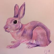 Hab mal spontan mitgefilmt, als ich ein neues aquarell abenteuer gewagt hab… Aquarell Malen Lernen Hase In Pink Anja Jaeger