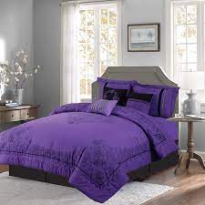 Comforter sets add a great sense of style and comfort to your bedroom. Mpire Home Donna 8 Piece Comforter Set Over Sized Bed In A Bag Queen Size Purple Black Walmart Com Walmart Com