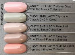 shellac unlocked color comparison swatches by fee wallace