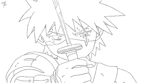 In this picture, kakashi is seen deep in thoughts, his face in his hands. Kakashi The Sharingan S Heir Line Art By Triggertrav On Deviantart