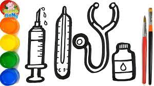 Gambar mewarnai alat transportasi ini bisa kalian warnai dengan alat mewarnai gambar yang kalian punya. How To Draw And Color Doctor Tools Cara Menggambar Dan Mewarnai Alat Dokter Youtube