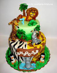 Favorite ideas + elements from this event, include: Madagascar Cake Madagascar Cake Birthday Cake Kids Jungle Safari Cake