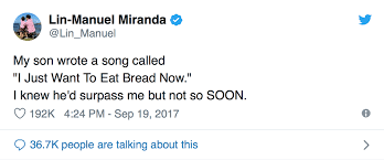 32 Delightful And Wholesome Parenting Tweets By Lin Manuel Miranda In 2020 Hamilton Funny Lin Manuel Lin Manuel Miranda