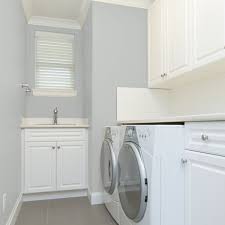 Solitary State Ppg1009 3 Is A Cool Gray That Partners Well With White Cabinets For A Clean Lo Laundry Room Paint Color Laundry Room Paint Laundry Room Colors