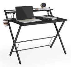 Computer Desk 39 Multi Purpose Foldable Study Desk With Shelf Cup Holder And Headphone Hook G In 2020 Folding Computer Desk Computer Desk With Shelves Computer Desk