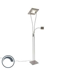 Moderne Quadratische Stehlampe Stahl Mit Leselampe Inkl Led Helia Lampenundleuchten